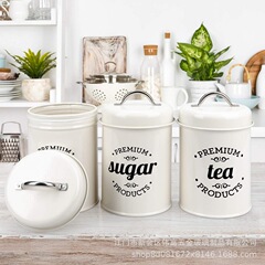 モダンなシンプルなキッチンリビングルームのレストランは鉄製の密封コーヒーの砂糖茶多機能貯蔵タンクを適用します。