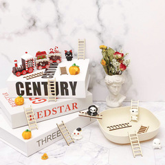 Wholesale Mini Landscape Desk Decor Ladder Home Use Solid Wood Decor Ins Style Creative Wood Craft White Furniture