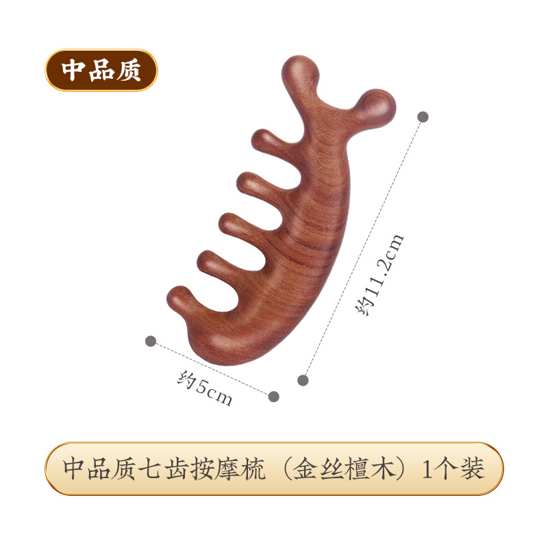 ゴールデンサンダルウッドマッサージコーム経絡コームホリデー誕生日ギフト頭皮マッサージヘッドセラピーアーティファクトヘッドマッサージコーム