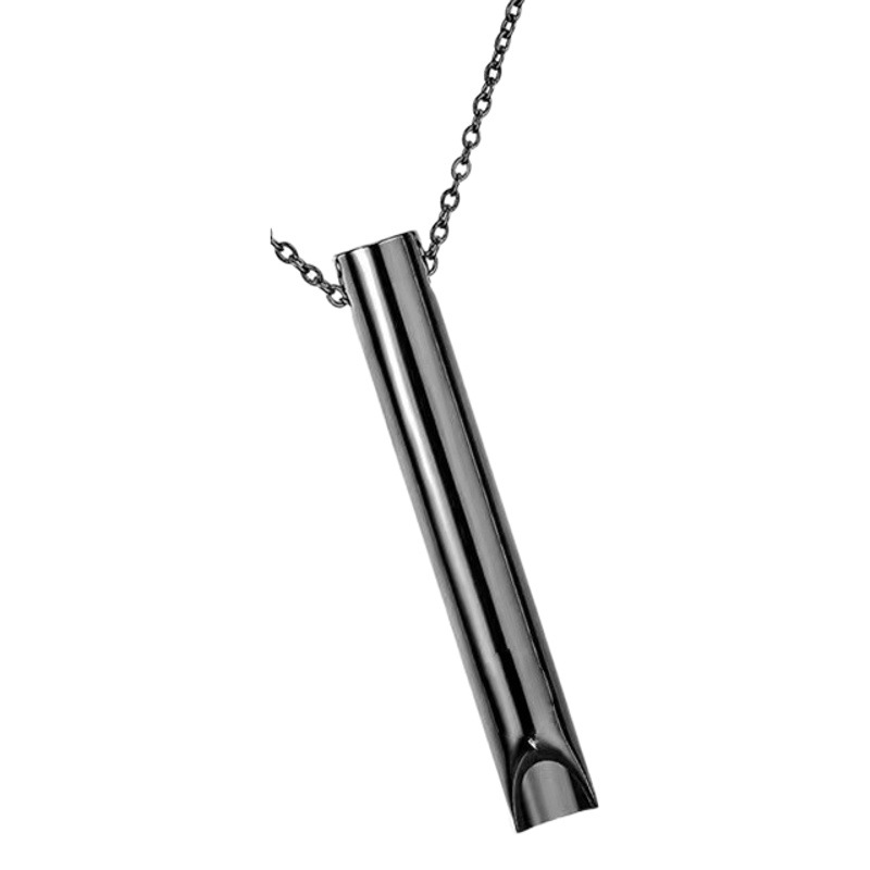 Europeo y americano titanio acero no desvanecimiento ins viento descompresión silbato collar nicho transfronterizo ajustable aliento colgante joyería al por mayor
