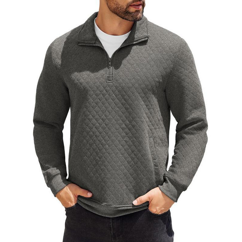 W2197 Dropshipping Aliexpress Cross-Border New Men's Knit Sweater Men's Quarter-Zip Pullover