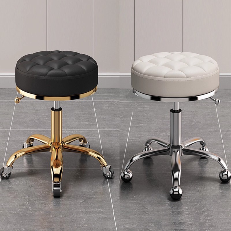 Beauty Stool with Wheels, Swivel Lift Round Stool, Makeup Dressing Stool, Manicure and Hairdressing Chair, Bar Stool, Large Work Stool, Hairdressing Chair