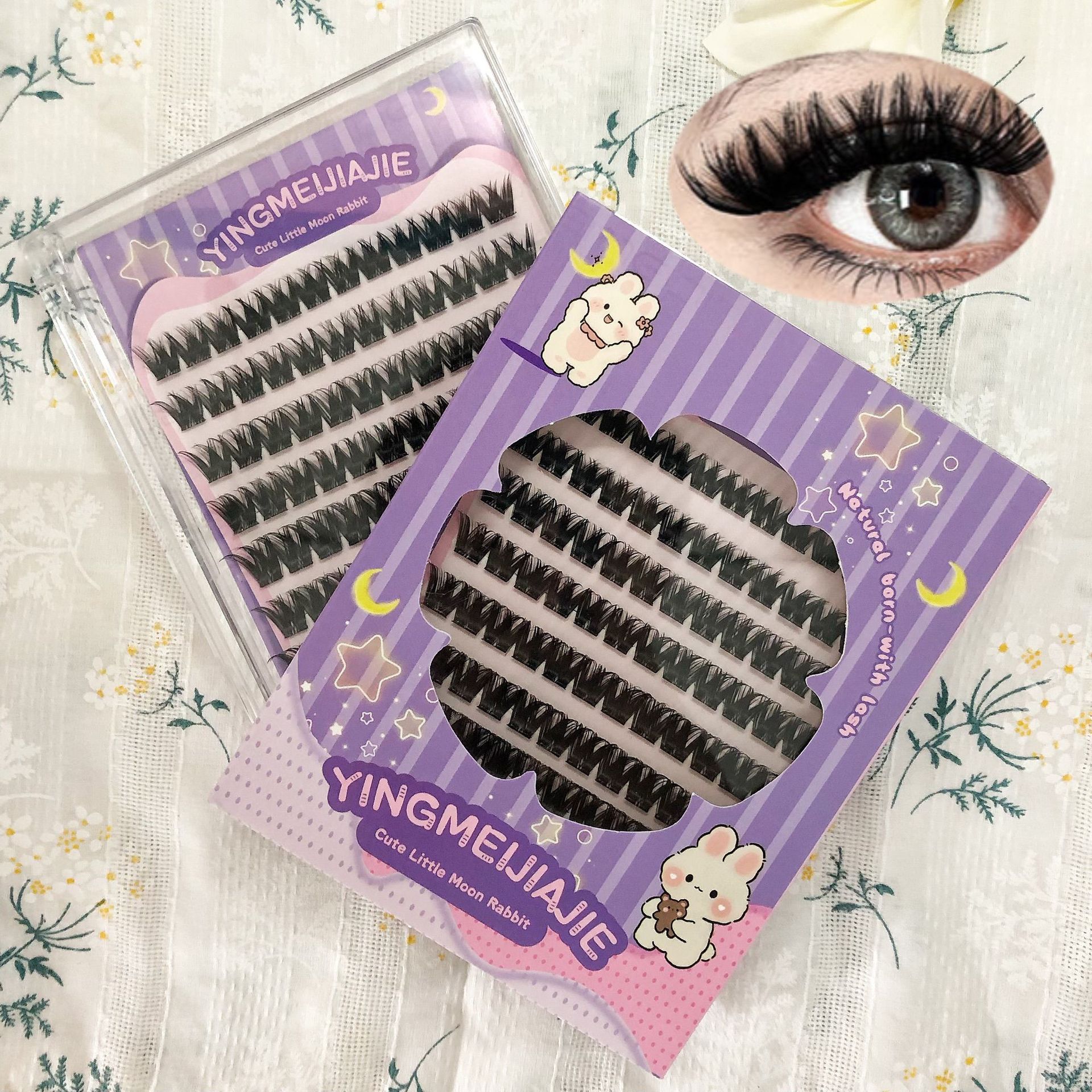 Parillas falsas transfronterizas, pestañas extendidas sin pecado, pestañas densa, pestañas falsas DIY, estilo natural, pestañas falsas sin pegamento.