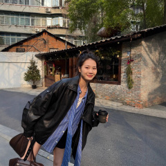 皮衣外套女春秋季2025新款超火黑色酷飒风小个子感机车pu夹克
