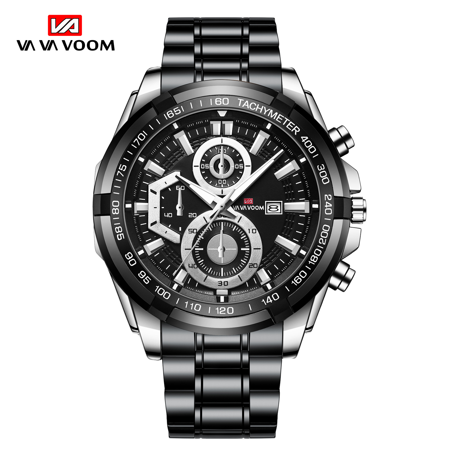 VAVA VOOM 2321 nuevo cinturón de acero personalizado creativo movimiento cuarzo calendario al aire libre reloj casual los hombres