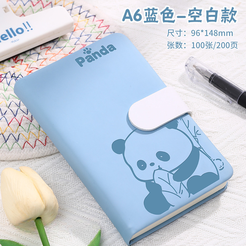 Panda hebilla pequeña cuaderno personalizado A6 portátil de bolsillo mini cuaderno de alto valor de cara diario