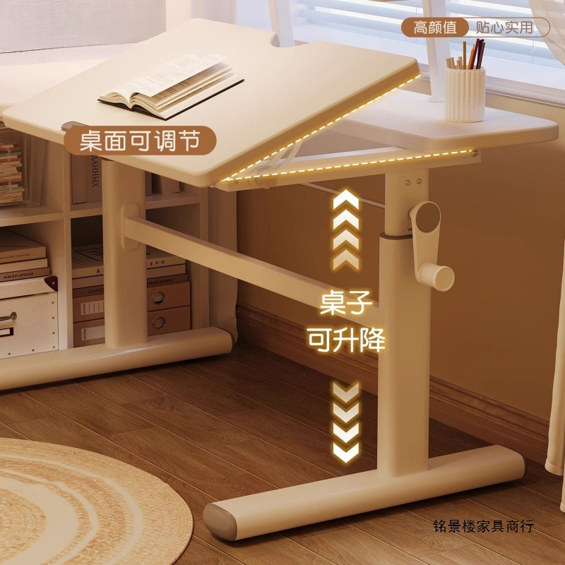 Children's Study Table Liftable Writing Desk and Chair Student Home Small Apartment Simple Desk Adjustable Table