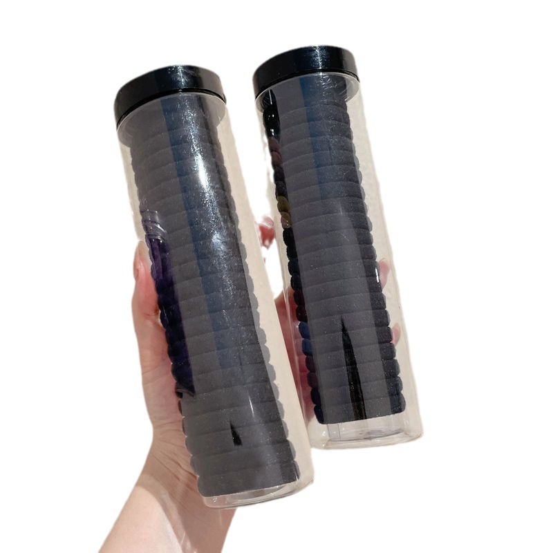 Hair Tie Rubber Band for Women, Hair Tie, Rubber Band for Girls, High Elasticity and Durable Hair Rope, Leather Sheath, Rubber Ring, Black Hair Tie