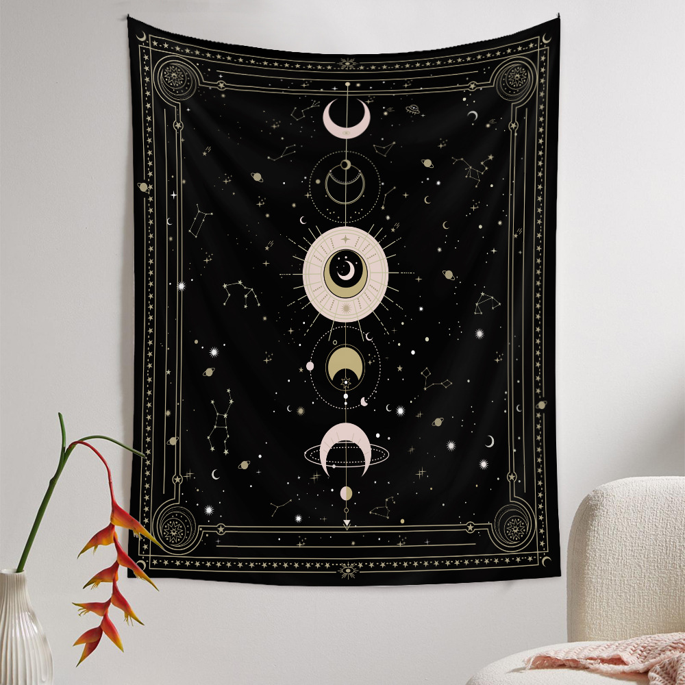 Bohemian Style Psychedelic Moon Phase Diagram Tapestry Wholesale Nihaojewelry display picture 10