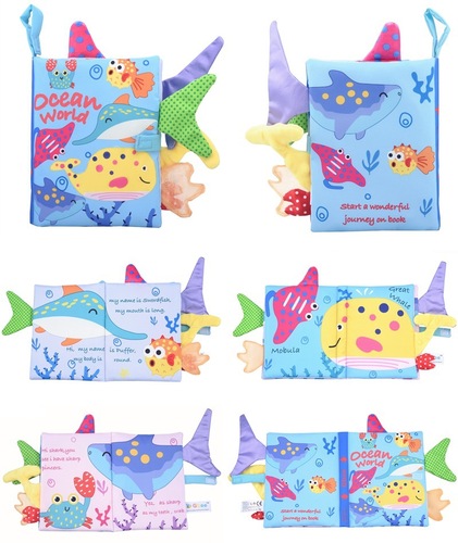  New Gbee Tail Cloth Book Toy Book Tear-Resistant 0-1 Year Old Baby Cloth Book Early Education Enlightenment Cognitive Book 