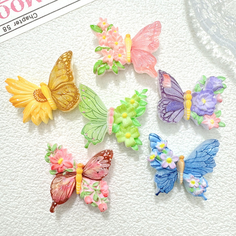 New Flower Butterfly Cross-border Resin Small Accessories Cream Glue DIY Mobile Phone Case Hole Shoes Shoe Buckle Hair Accessories Decoration New Flower Butterfly Cross-border Resin Small Accessories Cream Glue DIY Mobile Phone Case Hole Shoes Shoe Buckle Hair Accessories Decoration