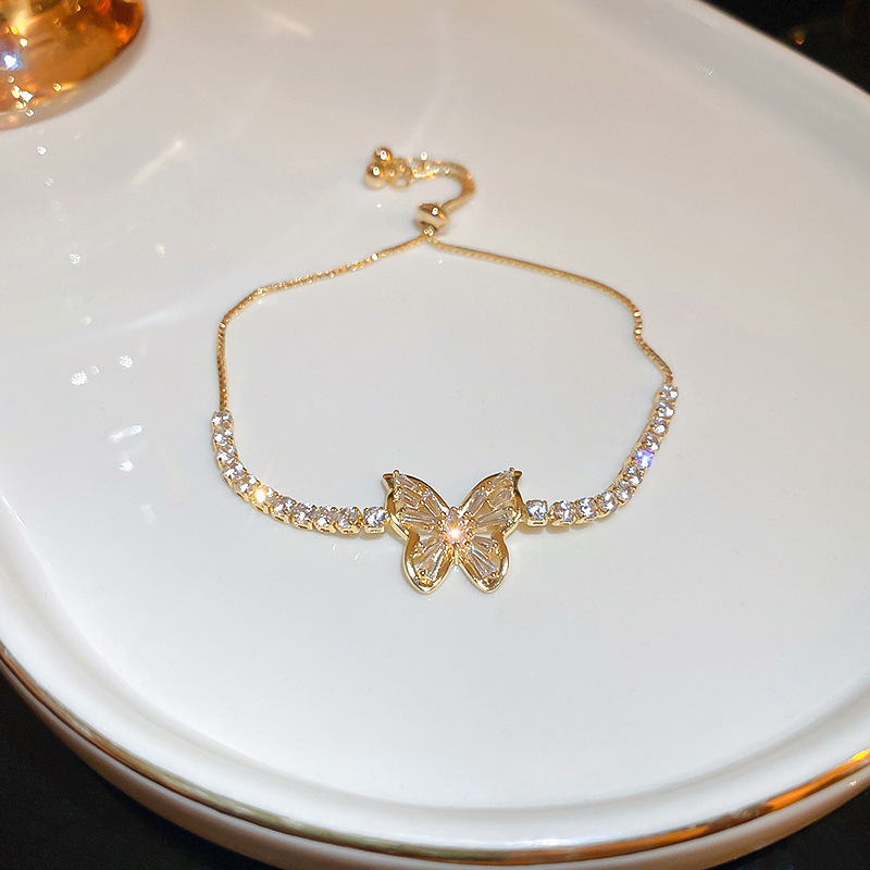 Oro real electrochapado circón Rosa fritillary flor pulsera elegante todo-fósforo pulsera luz lujo de alta calidad pulsera para las mujeres al por mayor