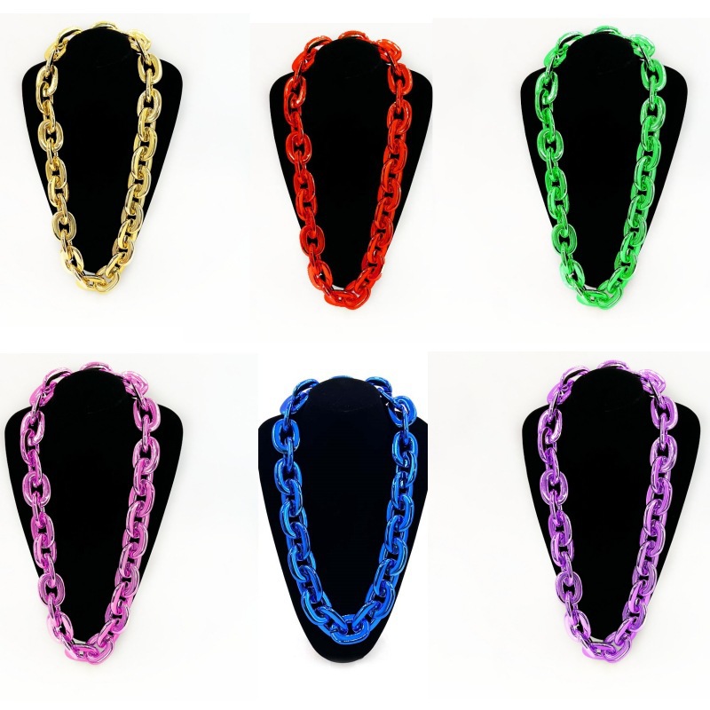 European and American U-Shaped Hip-Hop Ccb Exaggerated Large Gold Necklace World Cup Necklace Fan Jewelry Necklace