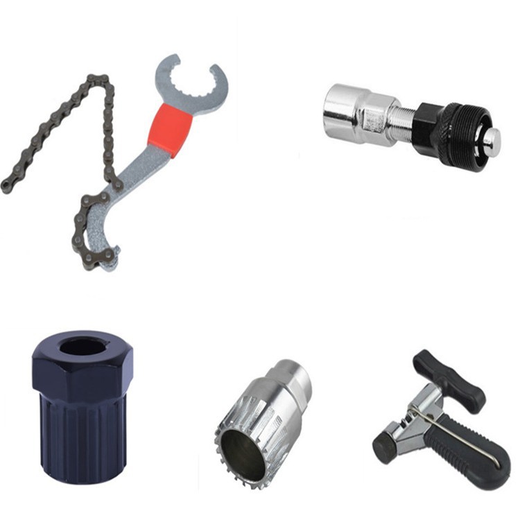 Juego de herramientas de bicicleta Centro de reparación de la manga del eje del volante desmontaje llave de reparación de bicicleta de montaña herramienta de combinación de instalación