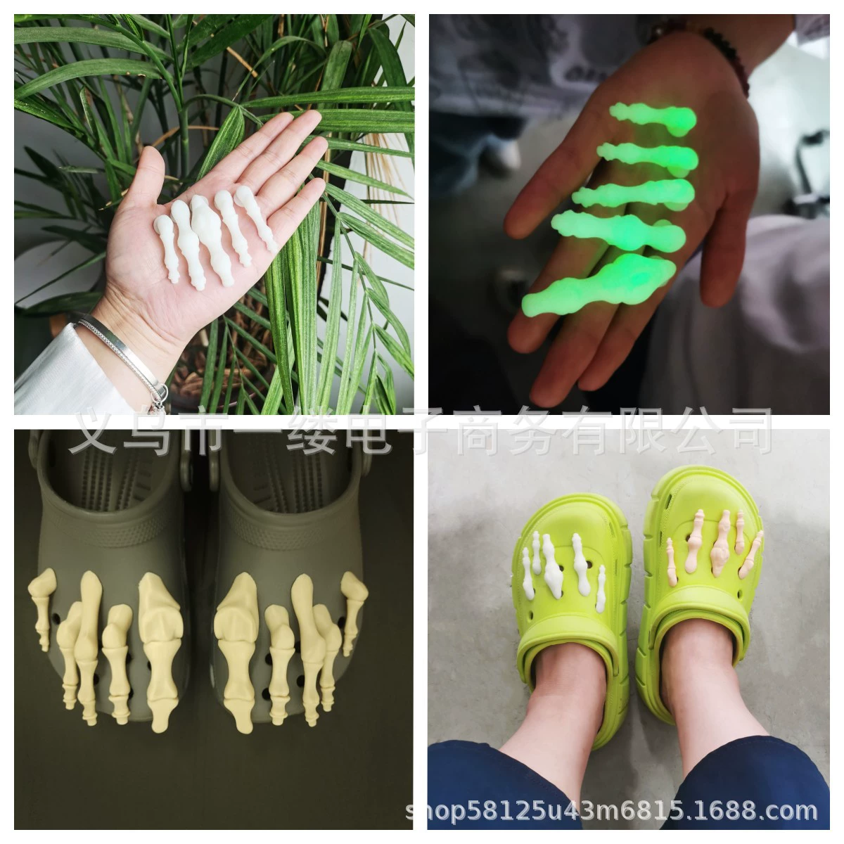 В наличии трансграничный Череп Скелет крокодиловый носок светящиеся флуоресцентные отверстия Аксессуары для обуви DIY пряжка украшение съемная