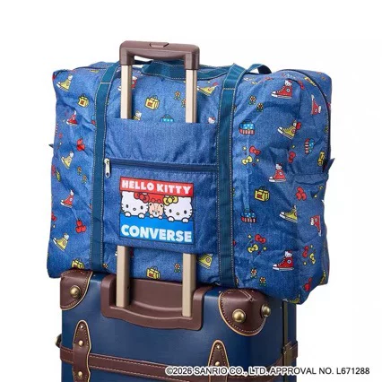 In-Stock Japanese-Style Cartoon Cat Large-Capacity Luggage Bag Foldable Storage Travel Bag Handbag Crossbody Carry-On Bag