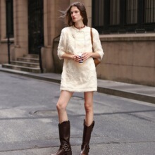 一手货源【芭依璐】品牌专柜撤柜！珍珠流苏盘扣网纱连衣裙女25秋