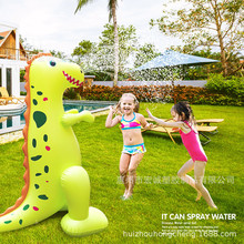 亚马逊新款现货充气喷水恐龙夏季儿童草坪戏水玩具可爱绿色洒水器