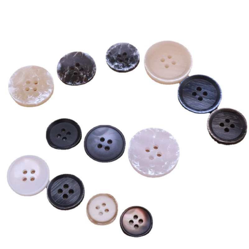 Four-eye button thin edge resin button coat windbreaker button wholesale high-end suit button resin button hand-stitched button