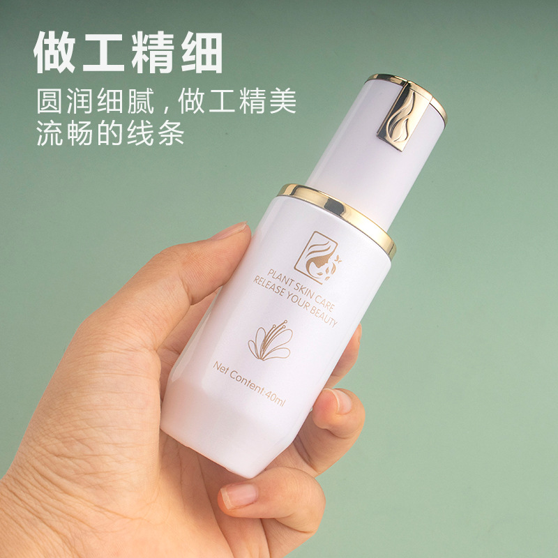 En stock suministro botella de embalaje cosmético salón de belleza cuidado de la piel traje sub-botella loción hidratante botella vacía de vidrio