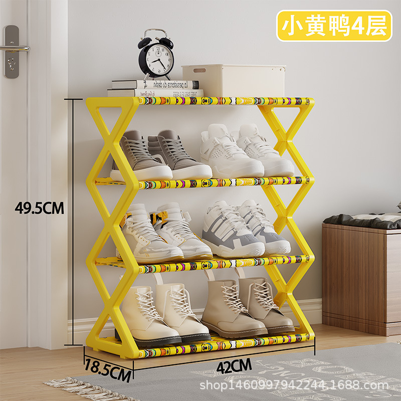 跨境热销简易款布艺防尘鞋架鞋柜家用组装鞋架收纳开学季X型鞋架|undefined