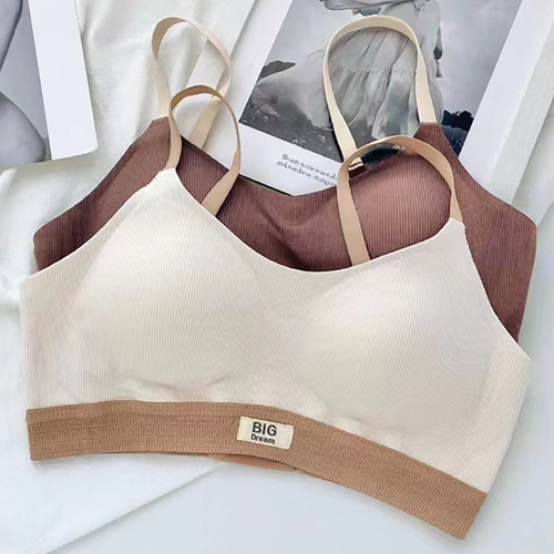 OB018 Xiaohongshu same style jelly strip thread BIG Dream letter trendy Korean bra casual sports bra