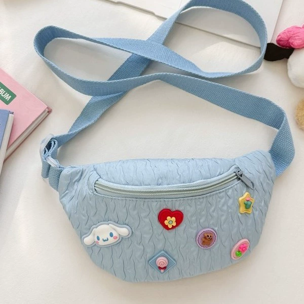 Милый нейлоновый мультяшный одно плеч bag, держатель карт, детский ремень-сумка, кролик, грудная сумка, цветочный