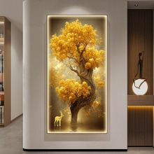 发财树入门玄关装饰画高端走廊过道大气好寓意挂画现代简约新壁画