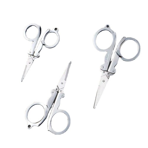 Folding small scissors for nose hair cutting, small portable student mini household stainless steel travel thread cutting scissors