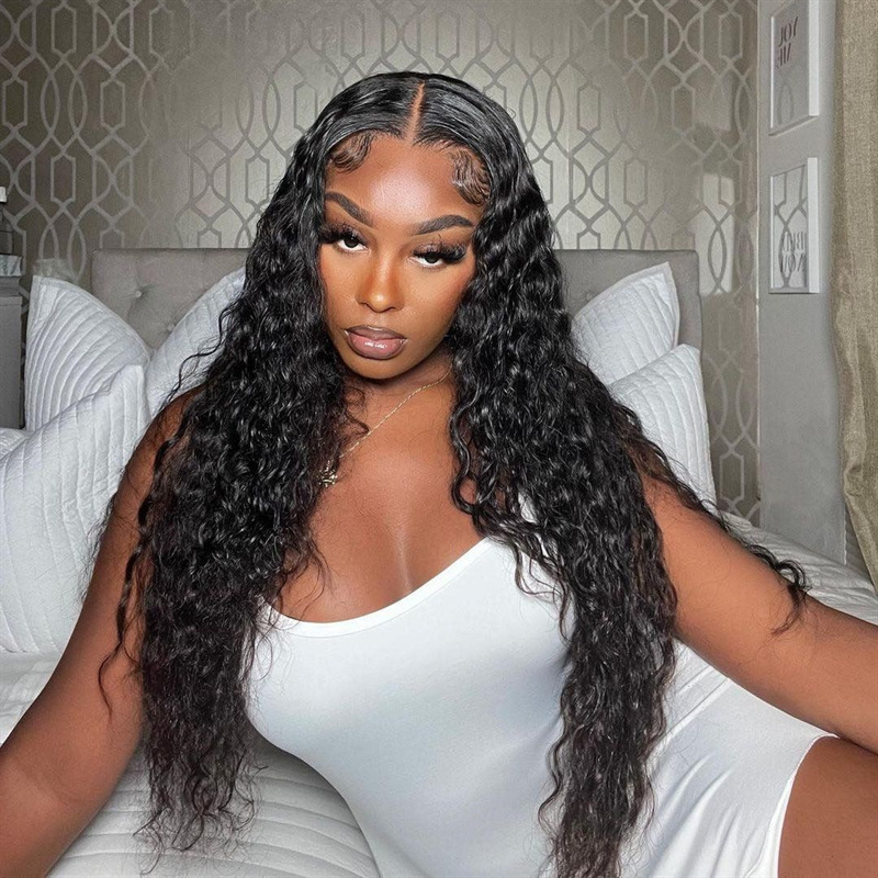 Amazon in stock Wig Women's Front Lace Mid-length Curly Hair African Foreign Trade Source Small Curly Chemical Fiber Wig Headgear