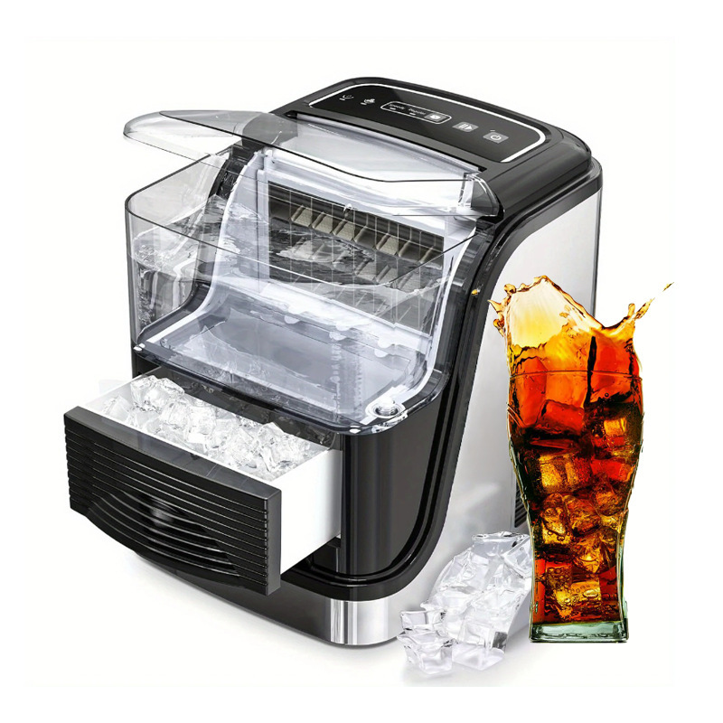 Ice Maker Countertop Crushed Chewing Ice Machine Touch Screen Operation 35 Pounds of Ice Per Day Removable Water Tank Ice Basket