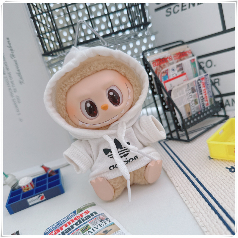 labubu ベビー服 Labubu 第一世代第二世代第三世代 10 センチメートル綿人形黒と白グレートレンディなスウェットシャツパーカーパンツ|undefined
