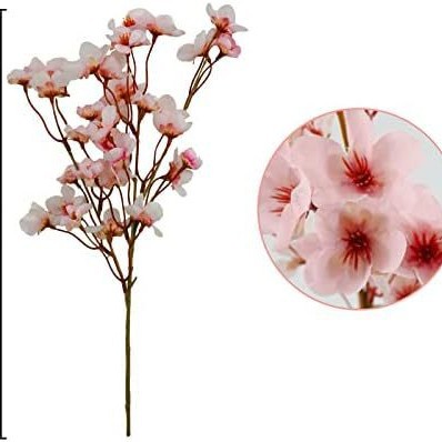 Flor artificial Flor de melocotón Rama corta pequeña flor de cerezo artificial flor de cerezo decoración de la boda accesorios Flor de seda decoración del hogar flor falsa al por mayor