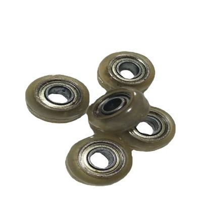 门窗滑轮684轴承包胶圆弧形纱窗轮 门窗轨道滚轮4*12*5.5mm