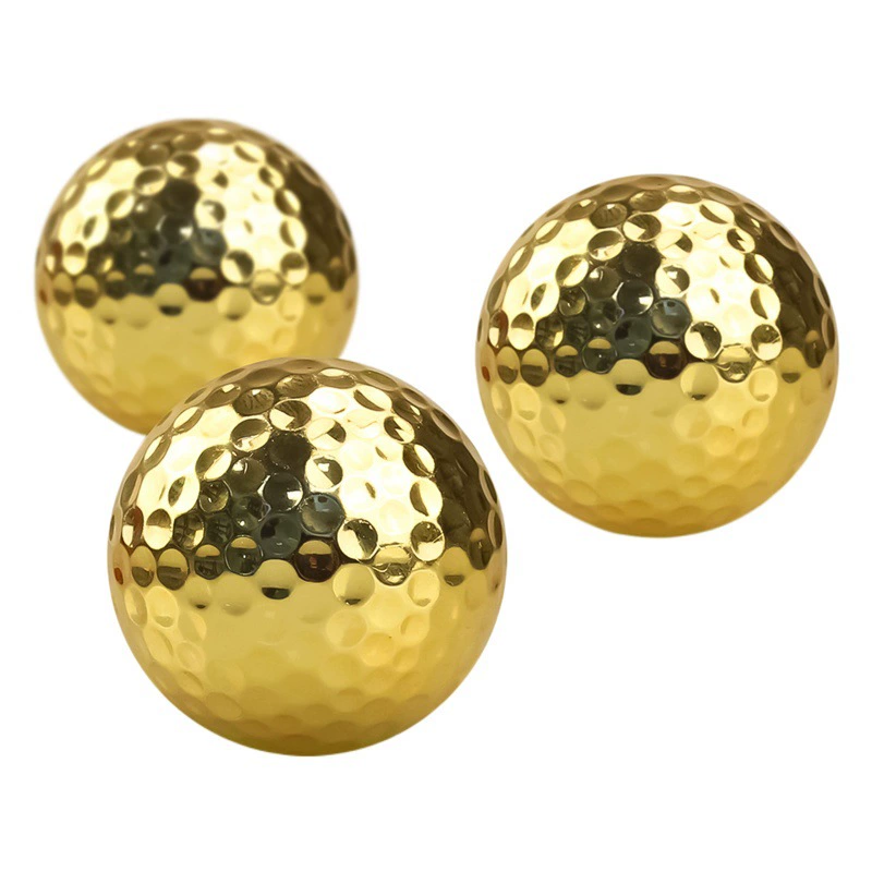 Гольф позолоченный мяч Золотой Гольф гальванический мяч гольф двойной слой практики мяч зарин игра мяч подарок