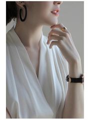 Satin silk v-neck camisole women's summer suit with acetate sleeveless shirt halterneck solid color top trendy