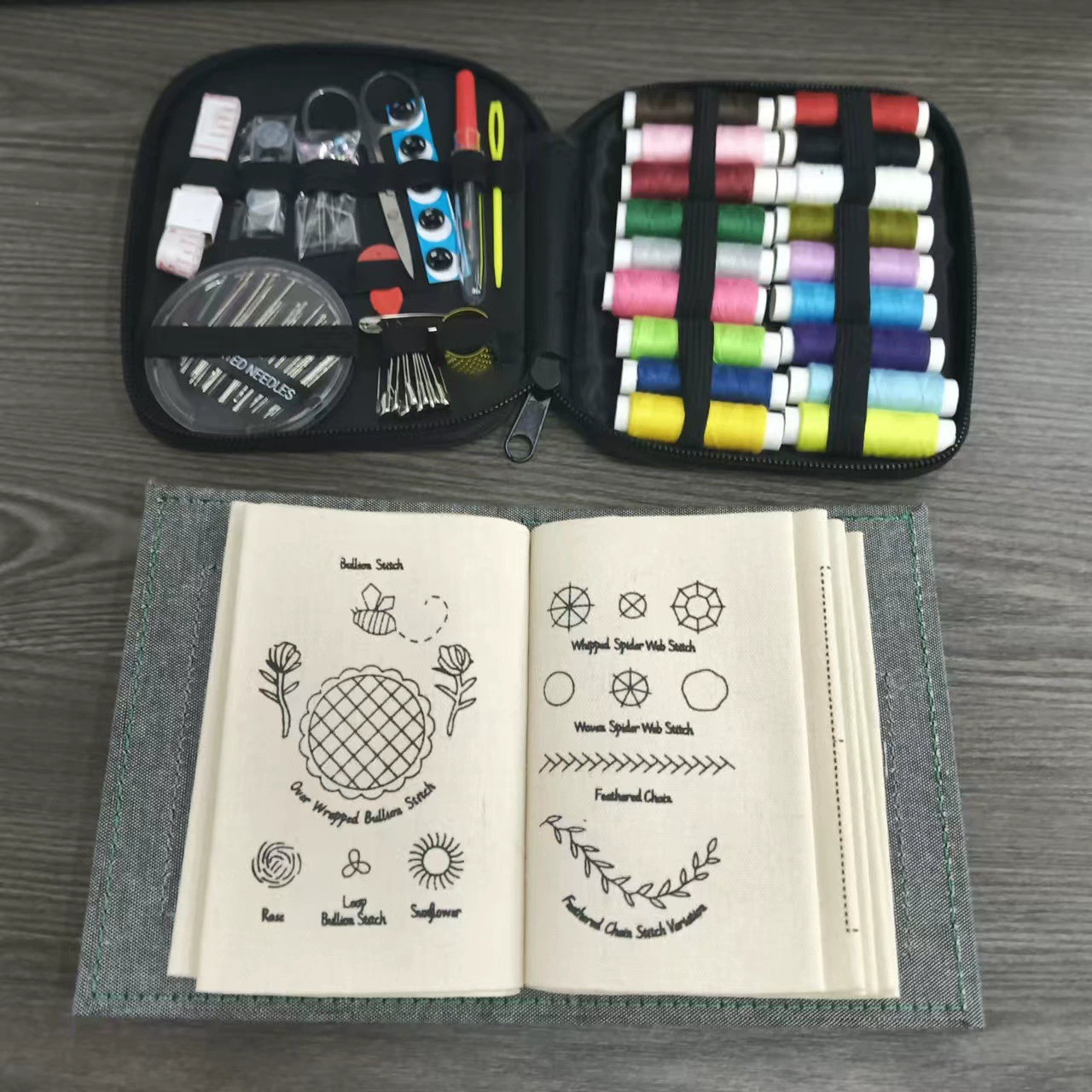 Крест-бренд Stitch Book Шовная книга, блокнот с нитками, DIY Шовная книга, ручная работа тканевый вышивальный квадрат книга