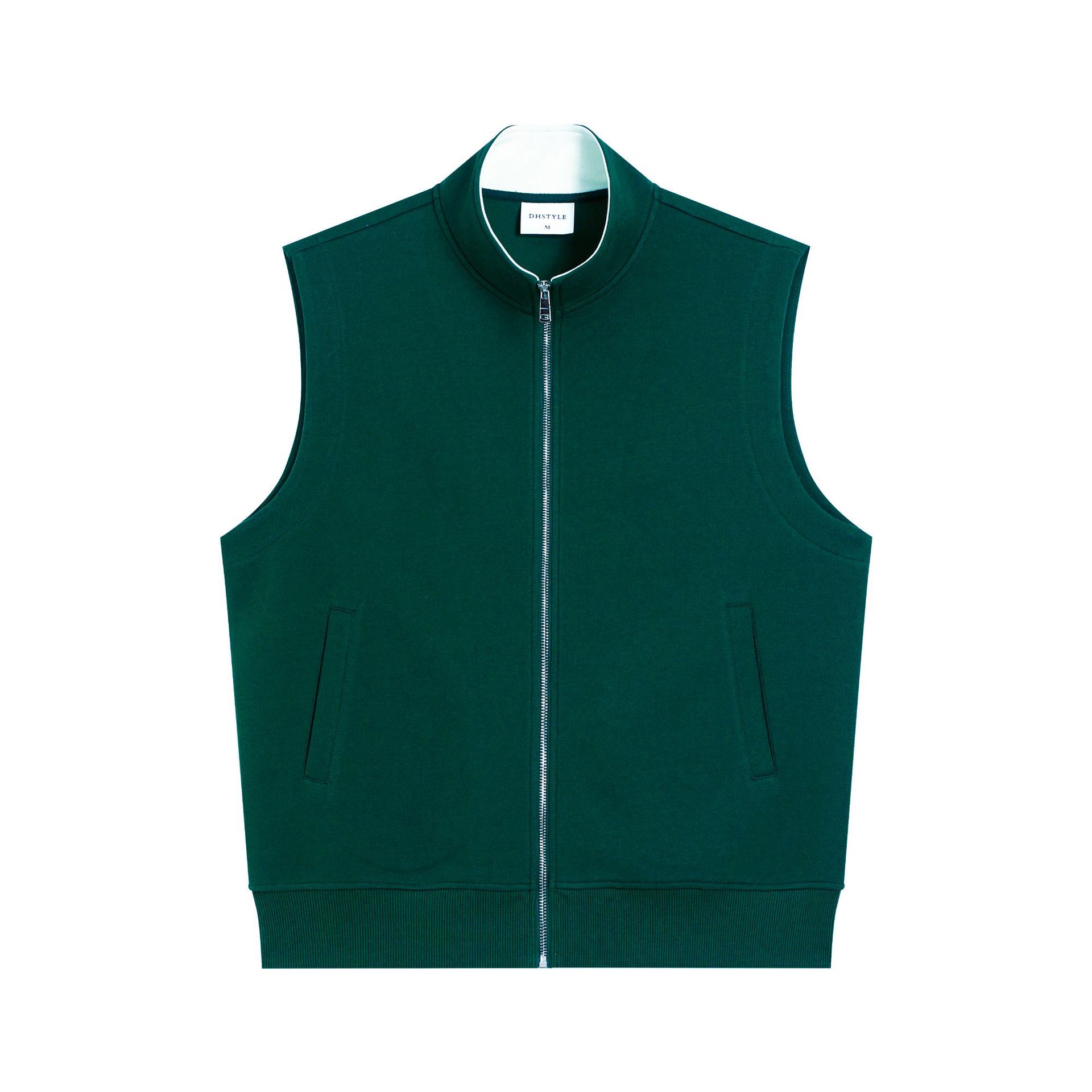 Chaleco Casual Sin Mangas para Hombre 380g de Mezcla de Algodón con Cierre para Uso Casual
