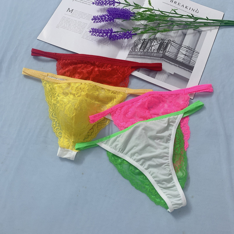 Lace Temptation Thong Seamless Transparent Fashion U-Convex Plus Size Sexy Men's Underwear_voghion.com