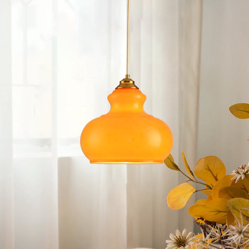 Lámpara de Araña de Estilo Retro Francés Americano, Decoración de Mesa Redonda para Restaurante, Bar, Dormitorio, Cristal Simple, Estilo Bauhaus de Mediados de Siglo