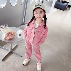2023 Spring Set for Girls, Corduroy Two-Piece Set for Children, Middle Child Girls, Very Stylish and Trendy New Arrival
