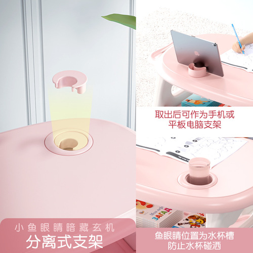 Children's Writing Desk and Chair Set Student Toddler Desk for Kids Homework Table Baby Learning Desk Early Education Home Use