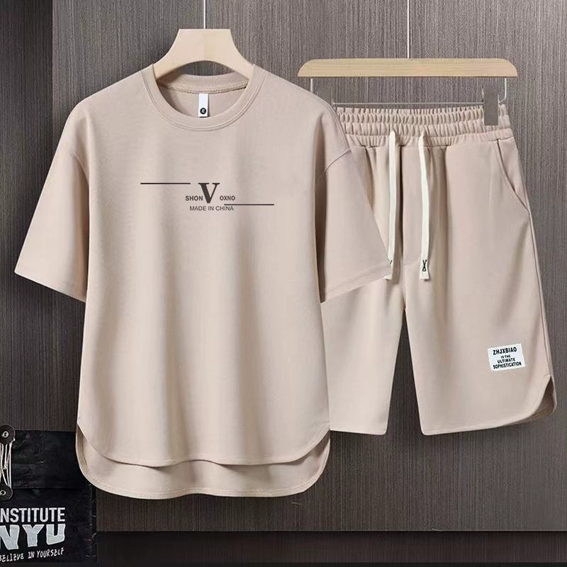Summer set, quick dry shorts, men's trousers, with short sleeve, oversize
