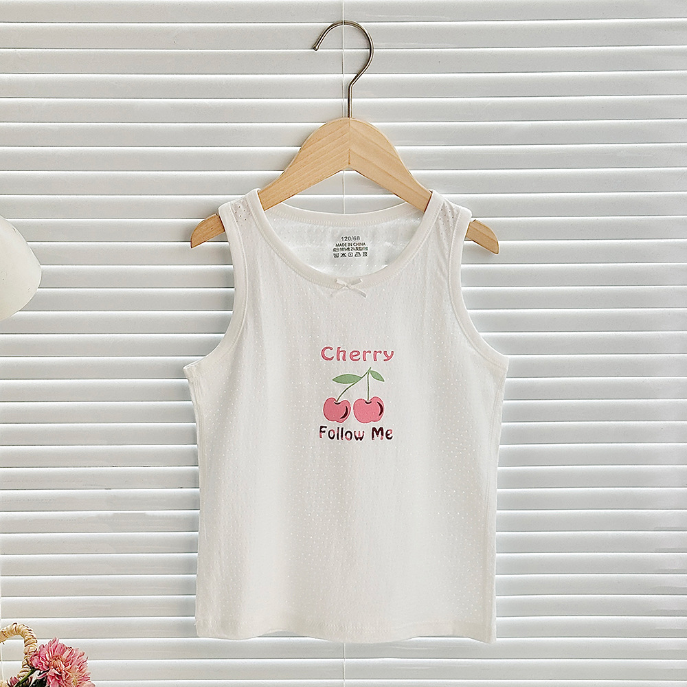 Chaleco de algodón para niños de clase A, sin hueso y sin mangas, fondo de bebé, chaleco fino en forma de corredor, uso exterior, cuello redondo jacquard, verano