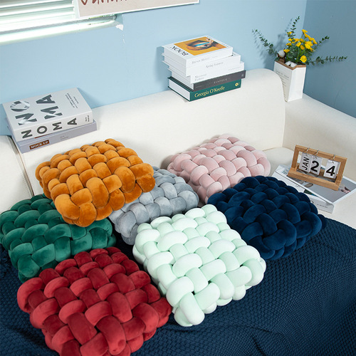 Nordic style modern simple spandex square woven pillow chair cushion cushion sofa back pillow decorative bay window cushion