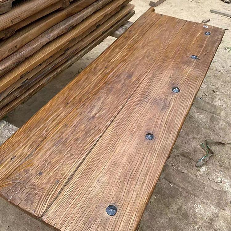 老榆木大板桌家用木制风化多功能茶桌实木民宿长方形现代简约餐桌