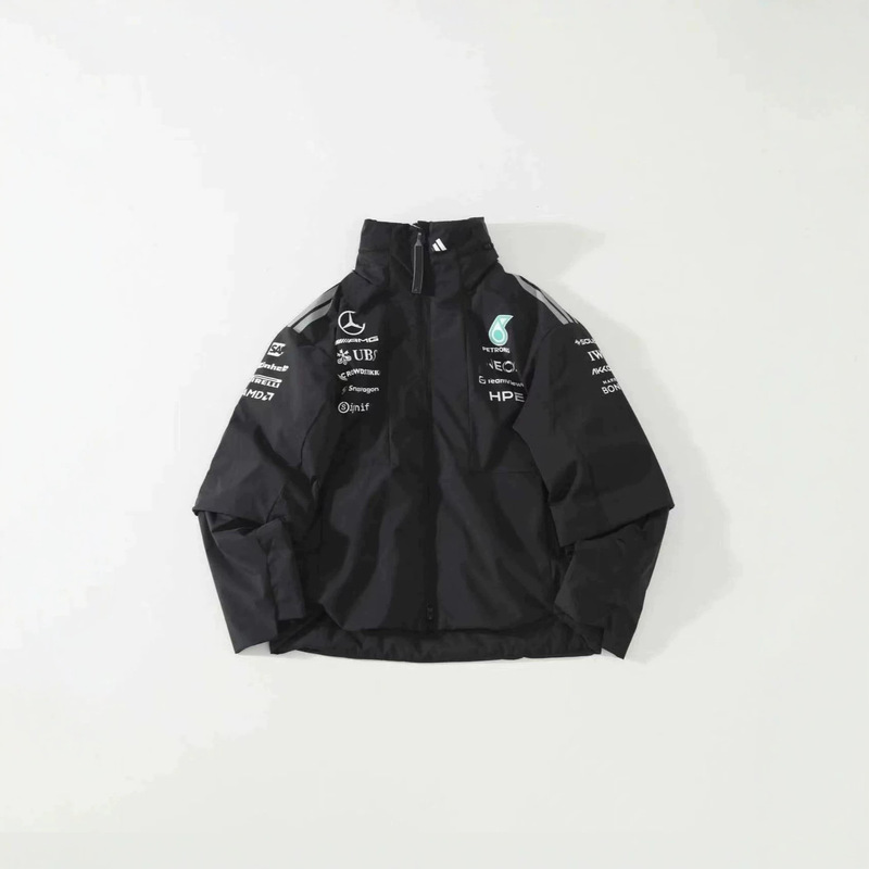 Mercedes F1 Amg Team Hooded Functional Racing Jacket Autumn/Winter Thickened Detachable Sleeve Coat