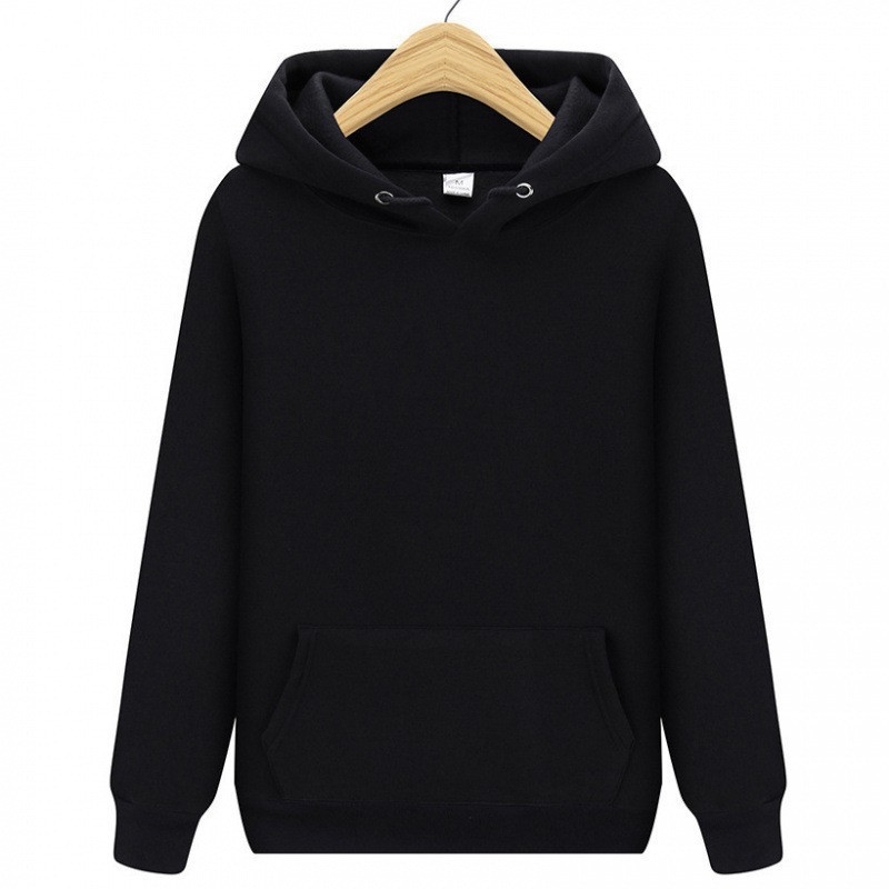 Cross-border European size men's spring solid color casual sports hoodie pullover for men and women couples