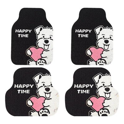 Universal Foot Pad General Motors Floor Mats for Girls - heart-hugging-dog-silk-complete-vehicle-50655050cm-wire-loop-four-piece-set