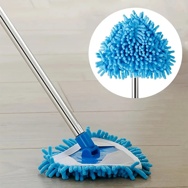 Chenille Triangle Dust Mop, Retractable Rotating Glass Cleaner, Household Multifunctional Lazy Mop Chenille Triangle Dust Mop, Retractable Rotating Glass Cleaner, Household Multifunctional Lazy Mop